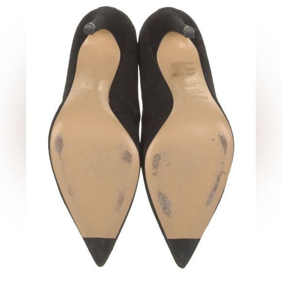 MAXMARA Black Pointed toe Lace Overlay Stiletto Pumps - Picture 8 of 9